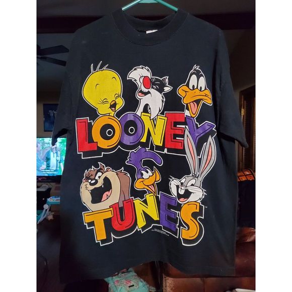 No Boundaries Other - Vintage Looney Tunes Shirt 1993 Adult Boxy XL Black 90s No Boundaries